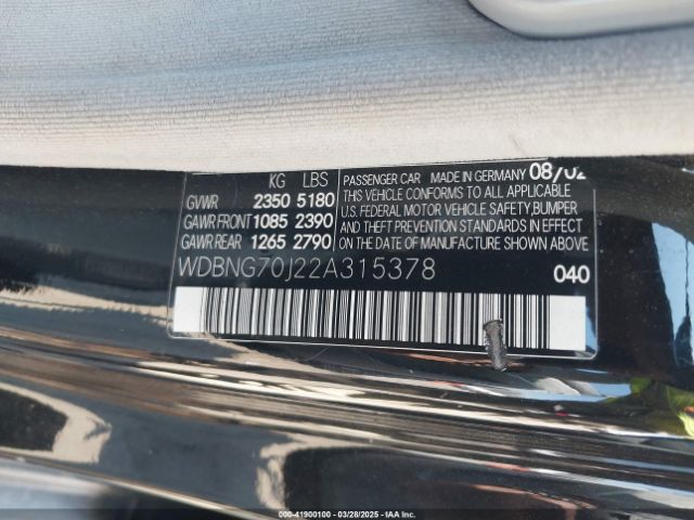 2002 MERCEDES-BENZ S 430 WDBNG70J22A315378 Photo 8