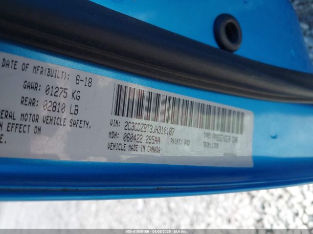 2C3CDZBT3JH310187 Dodge Challenger R/t