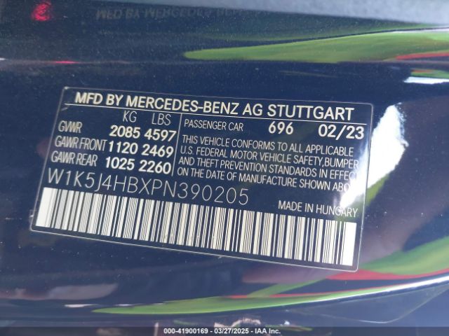 W1K5J4HBXPN390205 Mercedes-Benz Cla 250 Coupe 4matic