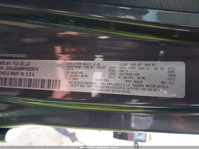 1C4HJXEN4MW503014 Jeep Wrangler Unlimited Sahara 4x4
