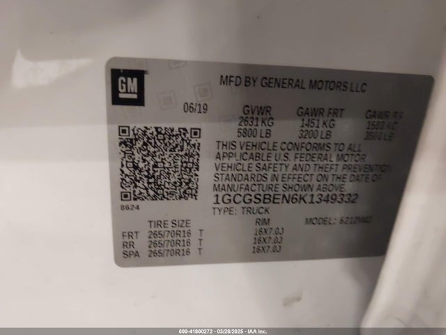 1GCGSBEN6K1349332 Chevrolet lg2 - di: direct injection, vvt: variable valve timing, alum, var2, gen2