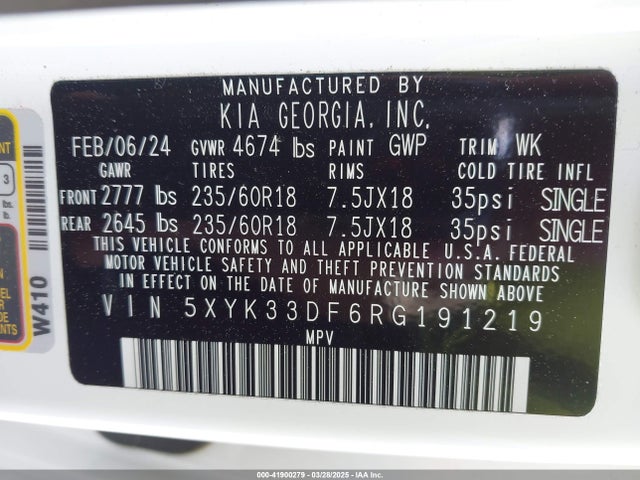 5XYK33DF6RG191219 KIA Sportage Ex