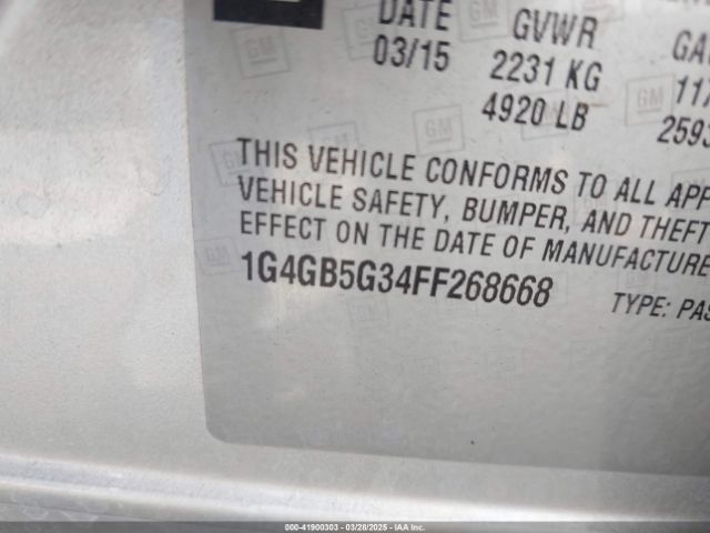 1G4GB5G34FF268668 Buick Lacrosse Leather