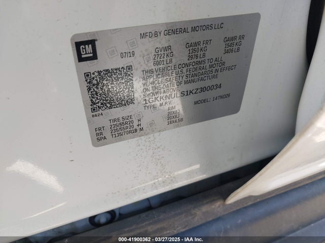 1GKKNULS1KZ300034 GMC Acadia Slt-1