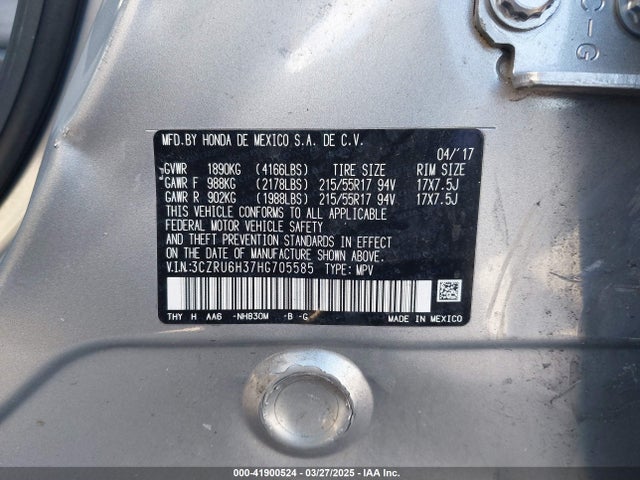 3CZRU6H37HG705585 Honda r18z9