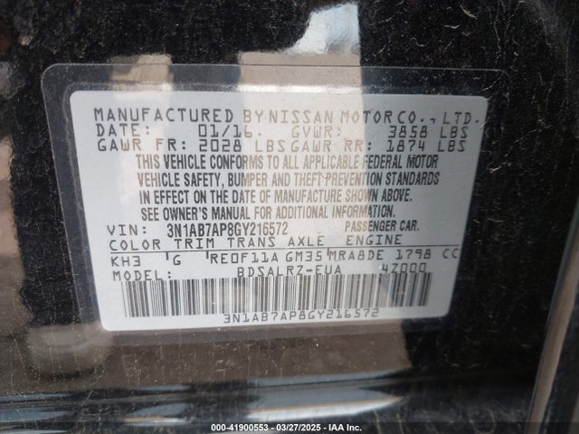 3N1AB7AP8GY216572 Nissan SENTRA SR