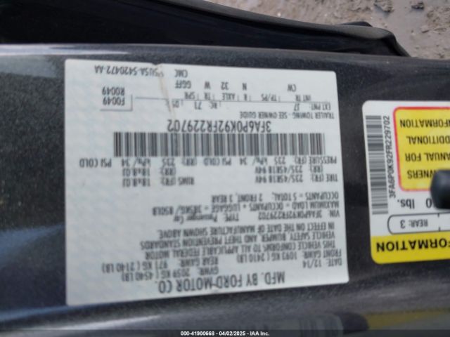 3FA6P0K92FR229702 Ford Fusion Titanium