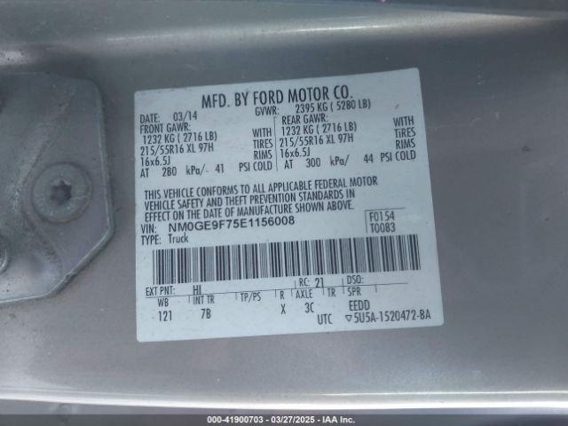 NM0GE9F75E1156008 Ford Transit Connect Xlt