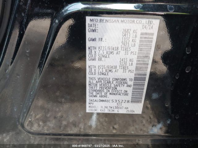 5N1AL0MM4EC535228 Infiniti QX60