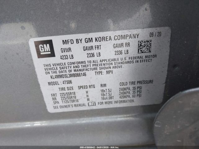 KL4MMDSL3MB066146 Buick Encore Gx Fwd Select