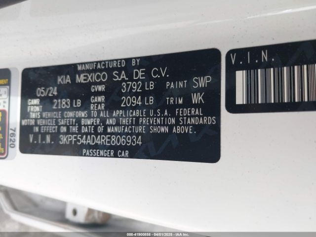 3KPF54AD4RE806934 KIA Forte Gt-line