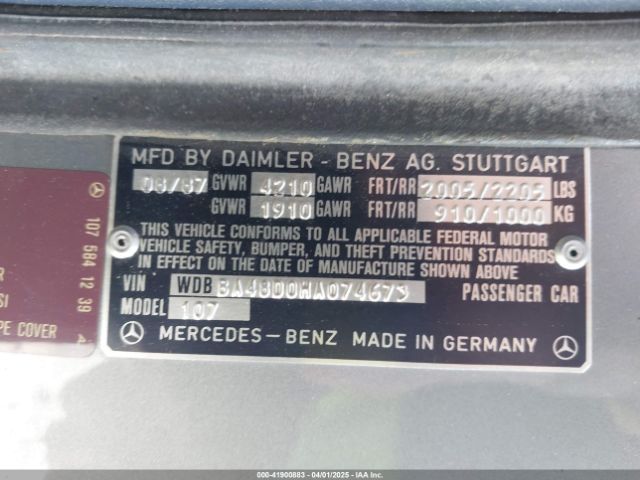 1987 MERCEDES-BENZ 560 WDBBA48D0HA074673 Photo 8