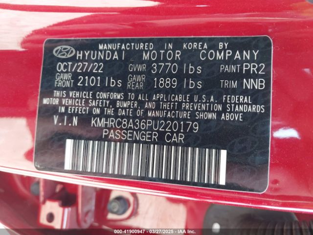 KMHRC8A36PU220179 Hyundai Venue Limited