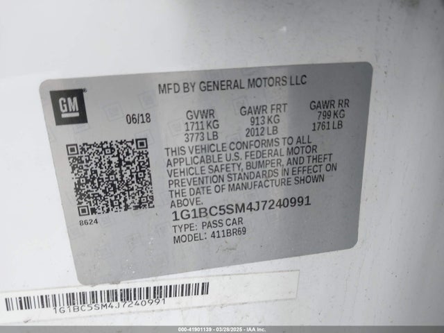 1G1BC5SM4J7240991 Chevrolet Cruze Ls Auto