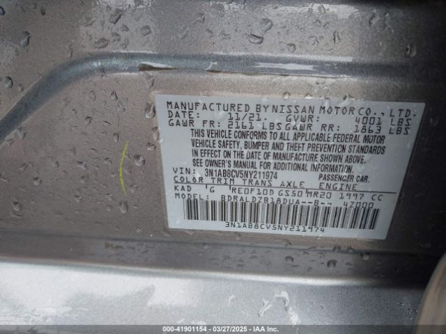 3N1AB8CV5NY211974 Nissan Sentra Sv Xtronic Cvt