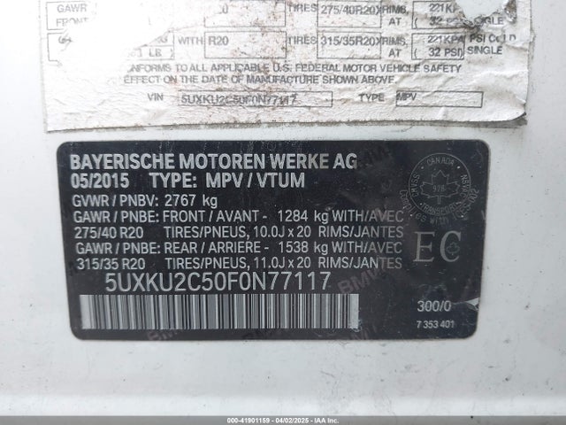5UXKU2C50F0N77117 BMW X6 Xdrive35i