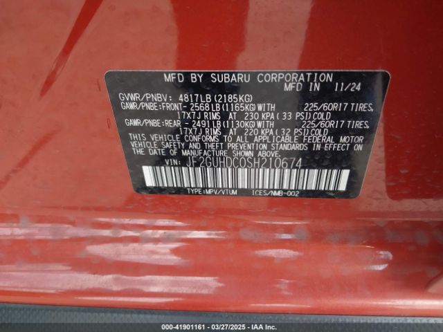 JF2GUHDC0SH210674 Subaru Crosstrek Premium