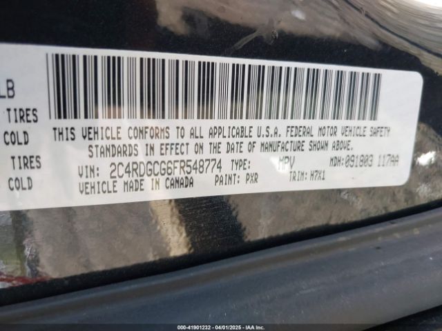 2C4RDGCG6FR548774 Dodge Grand Caravan Sxt