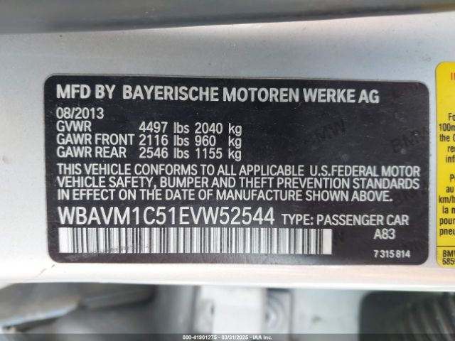 WBAVM1C51EVW52544 BMW X1 Sdrive28i