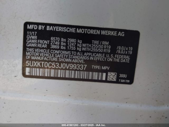 5UXKT0C53J0V99337 BMW X5 Edrive Xdrive40e Iperformance