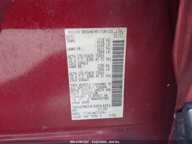 2018 NISSAN MURANO 5N1AZ2MG3JN104401 Photo 8