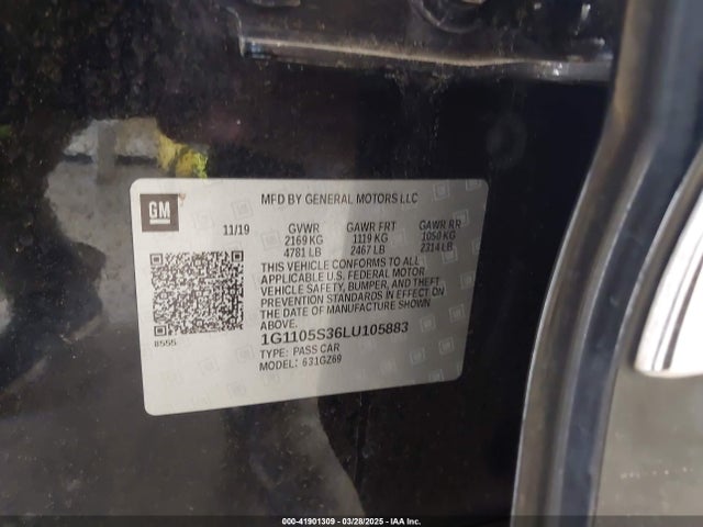 1G1105S36LU105883 Chevrolet Impala Fwd Premier