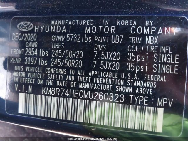 KM8R74HE0MU260323 Hyundai Palisade Calligraphy