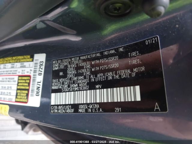 5TDGY5B19MS183802 Toyota Sequoia Platinum