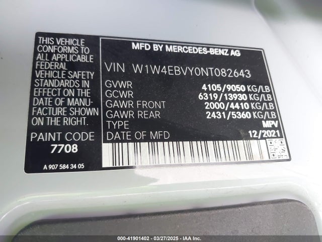 W1W4EBVY0NT082643 Mercedes-Benz om642