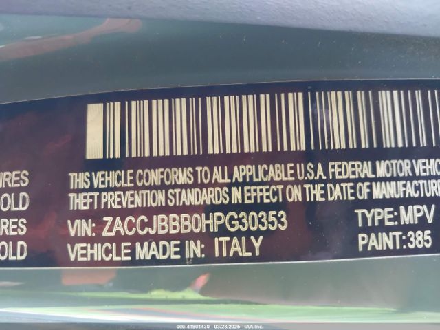 ZACCJBBB0HPG30353 Jeep Renegade Altitude 4x4