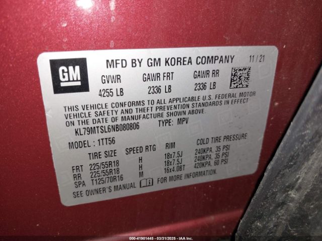 2022 CHEVROLET TRAILBLAZER KL79MTSL6NB080806 Photo 8