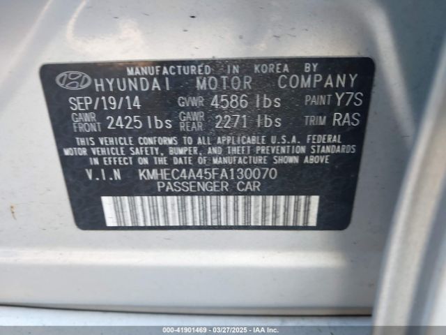 KMHEC4A45FA130070 Hyundai Sonata Hybrid Limited
