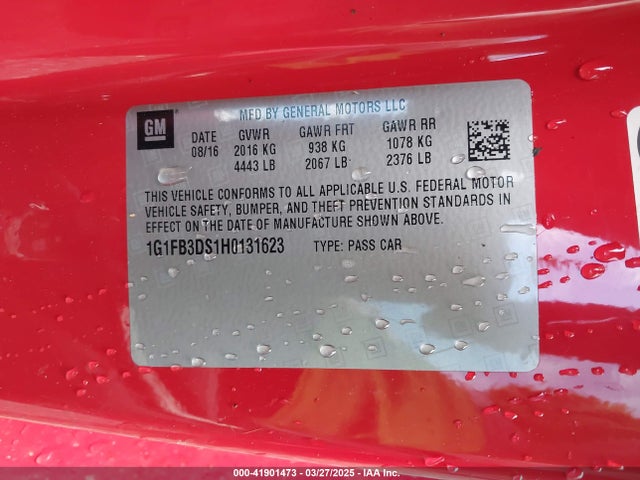 1G1FB3DS1H0131623 Chevrolet Camaro 1lt