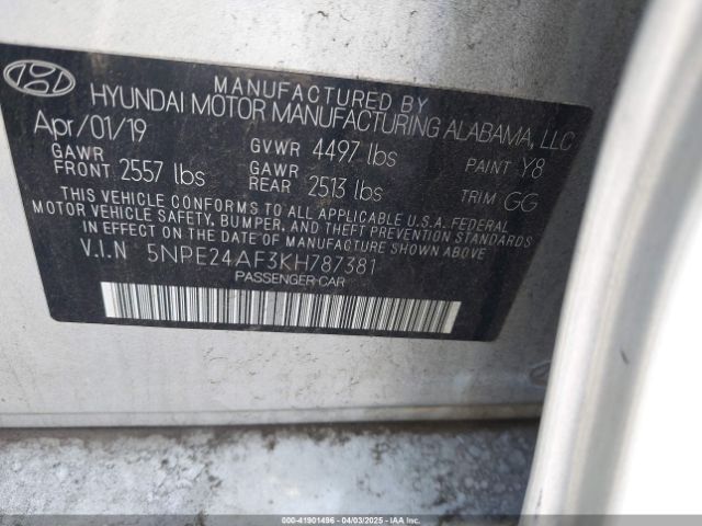 5NPE24AF3KH787381 Hyundai SONATA SE