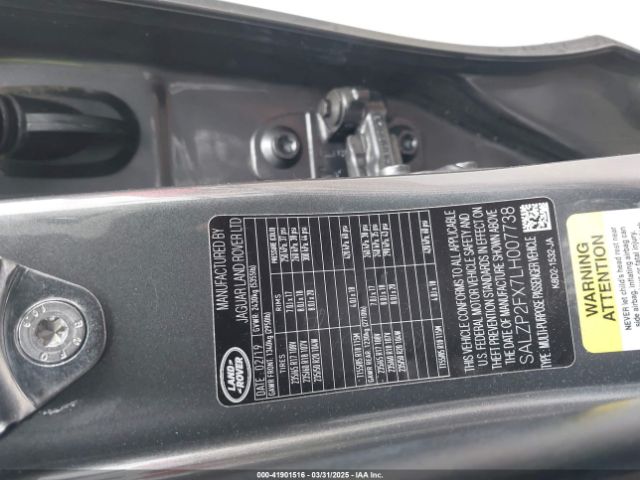 SALZP2FX7LH007738 Land Rover Range Rover Evoque Se