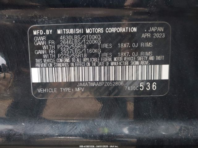 JA4ATWAA8PZ052806 Mitsubishi Eclipse Cross Se S-awc
