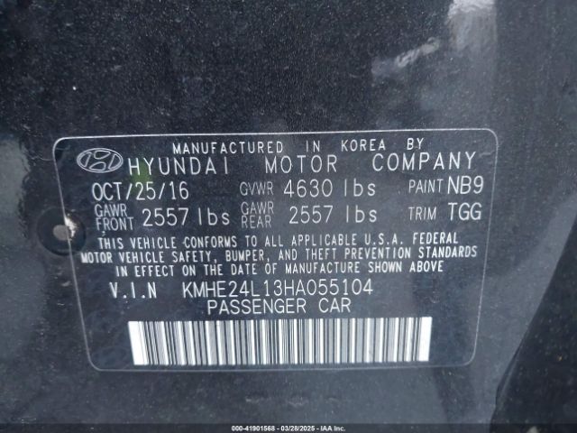 KMHE24L13HA055104 Hyundai Sonata Hybrid Se