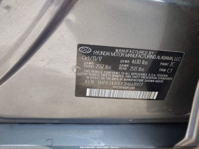 5NPE34ABXJH668977 Hyundai Sonata Sport 2.0t