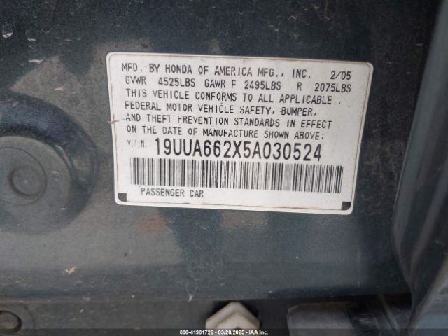 2005 ACURA TL 19UUA662X5A030524 Photo 8