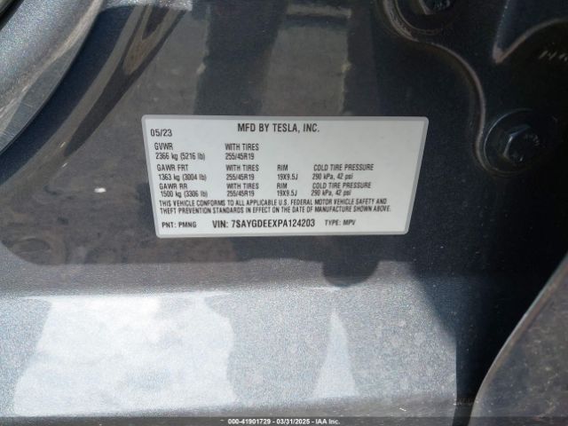 7SAYGDEEXPA124203 Tesla Model Y