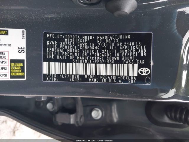 5YFB4MDE5PP071950 Toyota COROLLA LE