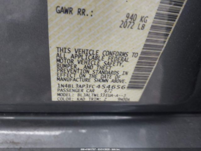 1N4BL3AP3FC454656 Nissan Altima 3.5 Sl