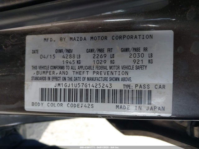 JM1GJ1U57G1425243 Mazda Mazda6 I Sport