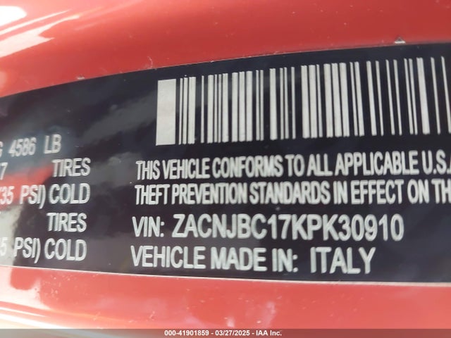 ZACNJBC17KPK30910 Jeep Renegade Trailhawk 4x4