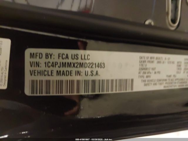 1C4PJMMX2MD221463 Jeep Cherokee Latitude Lux 4x4