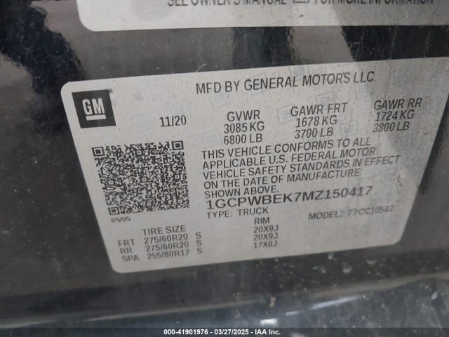 1GCPWBEK7MZ150417 Chevrolet Silverado 1500 2wd  Short Bed Custom