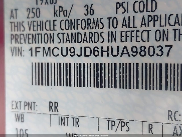 1FMCU9JD6HUA98037 Ford Escape Titanium
