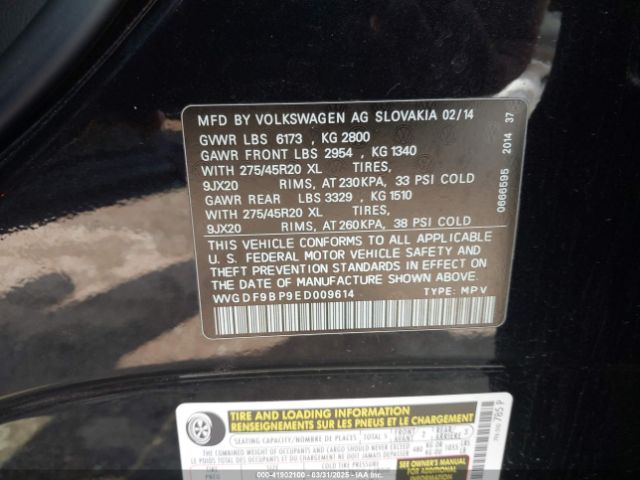 2014 VOLKSWAGEN TOUAREG WVGDF9BP9ED009614 Photo 8