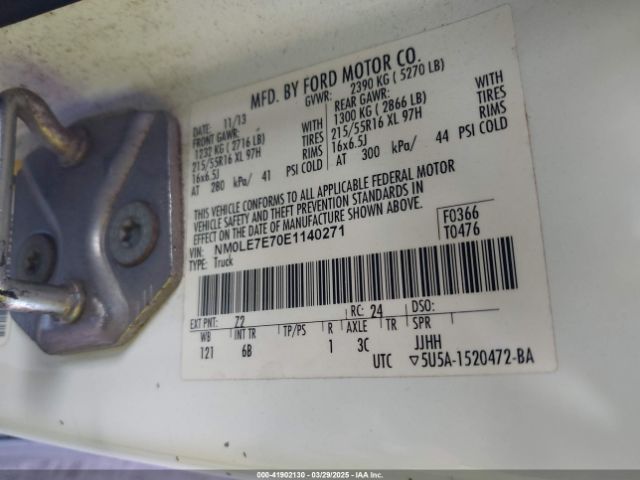 NM0LE7E70E1140271 Ford Transit Connect Xl