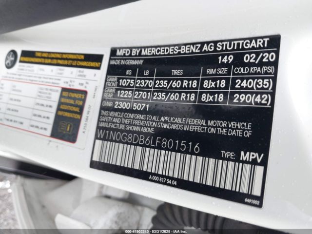W1N0G8DB6LF801516 Mercedes-Benz GLC 300